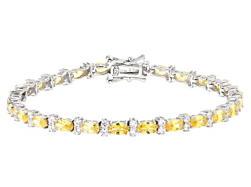 Picture of Yellow And White Cubic Zirconia Rhodium Over Sterling Silver Bracelet 11.62ctw