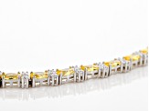 Yellow And White Cubic Zirconia Rhodium Over Sterling Silver Bracelet 11.62ctw