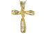 White Cubic Zirconia 18k Yellow Gold Over Silver Cross Pendant With Chain 2.34ctw