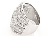 White Cubic Zirconia Rhodium Over Sterling Silver Ring 7.37ctw