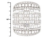 White Cubic Zirconia Rhodium Over Sterling Silver Ring 7.37ctw