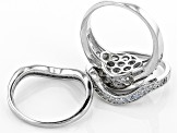 White Cubic Zirconia Rhodium Over Sterling Silver Ring With Bands 3.81ctw