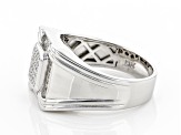 White Cubic Zirconia Rhodium Over Sterling Silver Men's Ring 0.34ctw