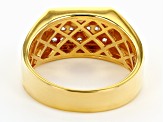 White Cubic Zirconia 18K Yellow Gold Over Sterling Silver Men's Cross Ring 0.37ctw