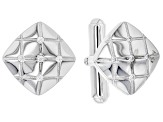 White Cubic Zirconia Rhodium Over Sterling Silver Men's Cufflinks 0.29ctw
