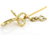 White Diamond Accent 14k Yellow Gold Over Brass Cross Slide Pendant With 18" Rope Chain