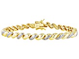 White Diamond Accent 18k Yellow Gold Over Bronze Tennis Bracelet