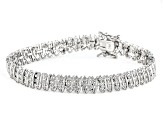 White Diamond Accent Rhodium Over Bronze Tennis Bracelet