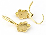 White Diamond Accent 14k Yellow Gold Over Bronze Paw Print Earrings