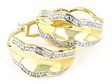 White Diamond Accent 14k Yellow Gold Over Bronze Hoop Earrings