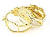 White Diamond Accent 14k Yellow Gold Over Bronze Hoop Earrings