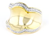 White Diamond Accent 14k Yellow Gold Over Bronze Wide Band Ring