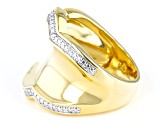 White Diamond Accent 14k Yellow Gold Over Bronze Wide Band Ring