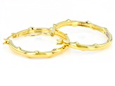 White Diamond Accent 14k Yellow Gold Over Bronze Inside-Out Hoop Earrings