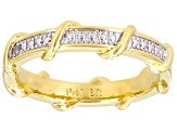 White Diamond Accent 14k Yellow Gold Over Brass Band Ring