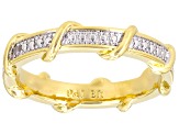 White Diamond Accent 14k Yellow Gold Over Bronze Band Ring