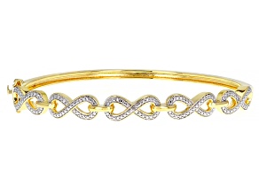 White Diamond Accent 14k Yellow Gold Over Bronze Infinity Bangle Bracelet