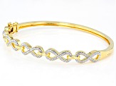 White Diamond Accent 14k Yellow Gold Over Bronze Infinity Bangle Bracelet