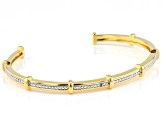 White Diamond Accent 14k Yellow Gold Over Bronze Cuff Bracelet