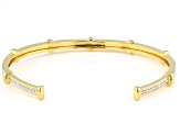 White Diamond Accent 14k Yellow Gold Over Bronze Cuff Bracelet