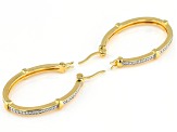 White Diamond Accent 14k Yellow Gold Over Bronze Hoop Earrings