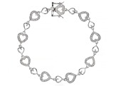 White Diamond Accent Rhodium Over Bronze Set of 2 Tennis Bracelets