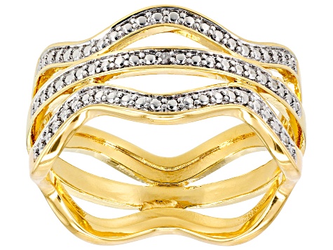 White Diamond Accent 14k Yellow Gold Over Bronze Band Ring