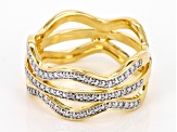 White Diamond Accent 14k Yellow Gold Over Bronze Band Ring