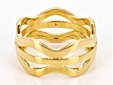 White Diamond Accent 14k Yellow Gold Over Bronze Band Ring