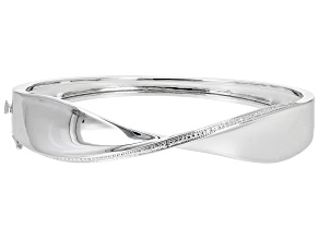 White Diamond Accent Rhodium Over Bronze Bangle Bracelet