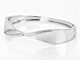 White Diamond Accent Rhodium Over Bronze Bangle Bracelet