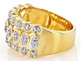 White Diamond Accent 14k Yellow Gold Over Bronze Wide Band Ring