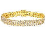 White Diamond Accent 14k Yellow Gold Over Bronze Tennis Bracelet