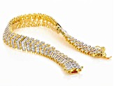 White Diamond Accent 14k Yellow Gold Over Bronze Tennis Bracelet