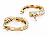 White Diamond Accent 14k Yellow Gold Over Brass Hoop Earrings