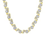 White Diamond Accent 14k Yellow Gold Over Bronze Tennis Necklace