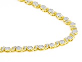White Diamond Accent 14k Yellow Gold Over Bronze Tennis Necklace