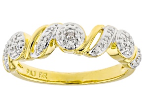 White Diamond Accent 14k Yellow Gold Over Bronze  Band Ring