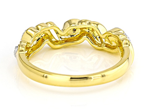 White Diamond Accent 14k Yellow Gold Over Bronze  Band Ring