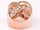 White Diamond Accent 14k Rose Gold Over Bronze Crossover Ring