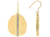 White Diamond Accent 14k Yellow Gold Over Bronze Dangle Earrings
