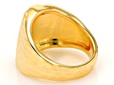 White Diamond Accent 14k Yellow Gold Over Bronze Wide Band Ring