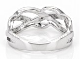 White Diamond Accent Rhodium Over Bronze Crossover Band Ring