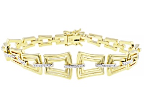 White Diamond Accent 14k Yellow Gold Over Bronze Tennis Bracelet