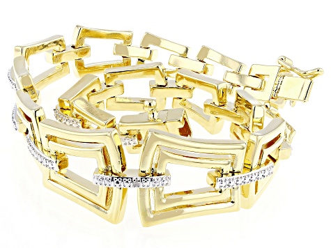 White Diamond Accent 14k Yellow Gold Over Bronze Tennis