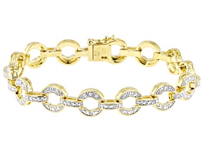 White Diamond Accent 14k Yellow Gold Over Bronze Tennis Bracelet