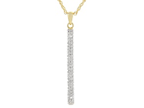 White Diamond Accent 14k Yellow Gold Over Brass Pendant With Rope Chain