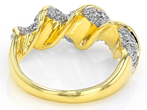 White Diamond Accent 14k Yellow Gold Over Brass Band Ring