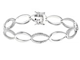 White Diamond Accent Rhodium Over Brass Bracelet