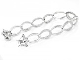White Diamond Accent Rhodium Over Brass Bracelet